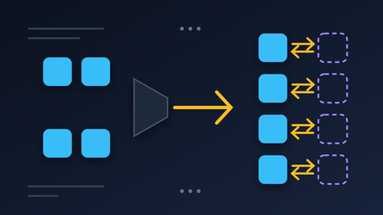 Diagram: egy négytagú TypeScript enum a fordítás után nyolc kulcsos JavaScript objektummá válik – minden taghoz egy tükörkulcs is készül a reverse mapping miatt